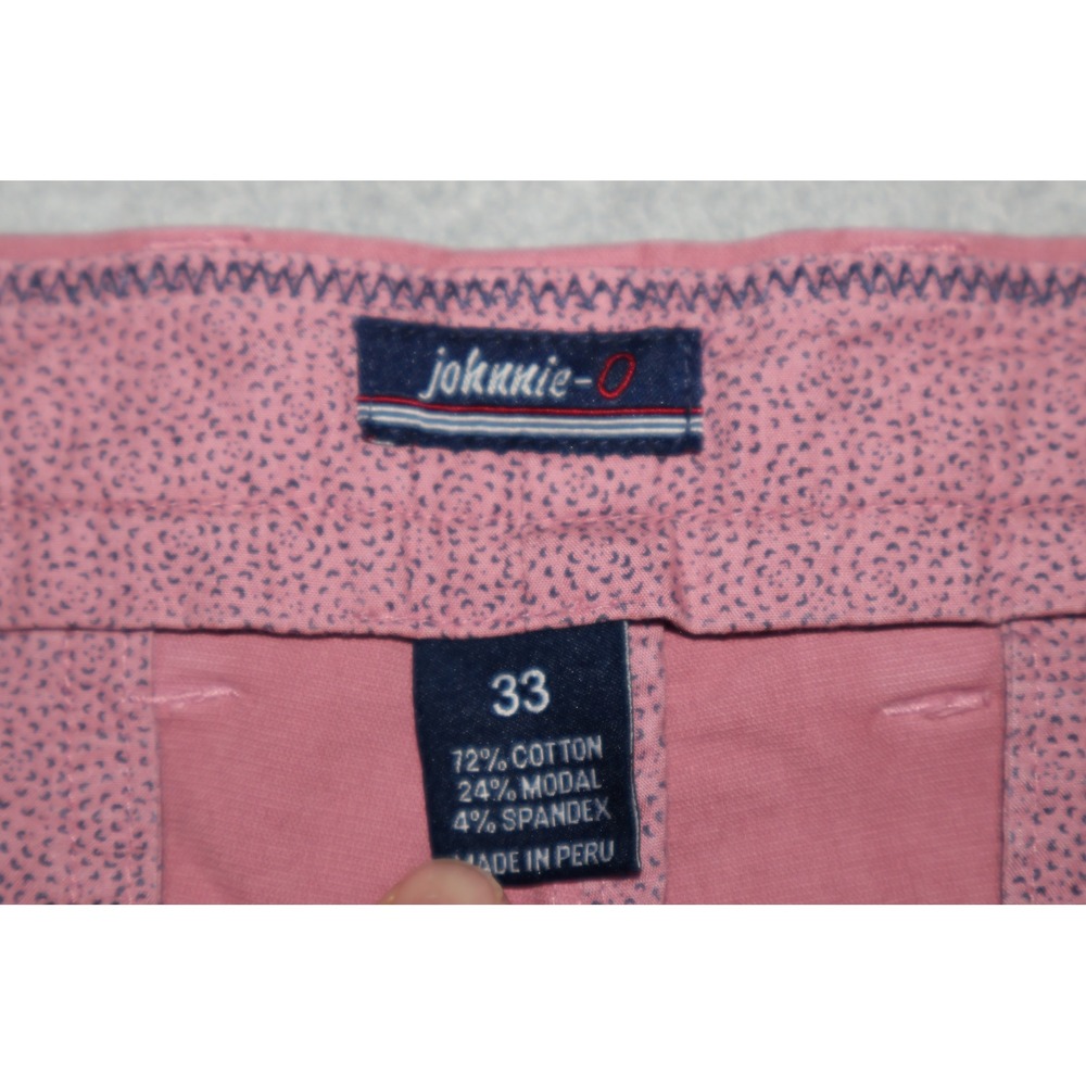 johnnie-O Golf Shorts Mens 33 Pink Chino Stretch Casual Flat Front 8" Inseam - Picture 5 of 8